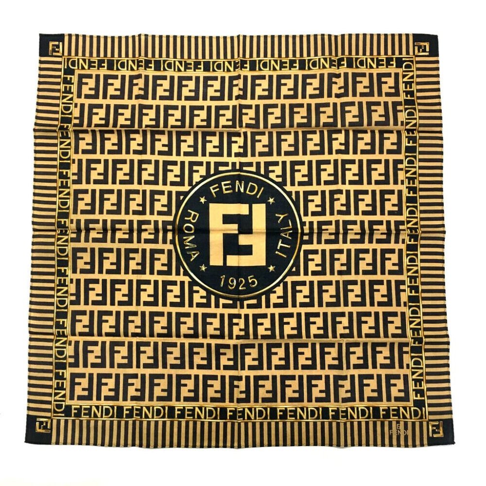 0404119 FENDI FF Logo Multicolor Silk Scarf